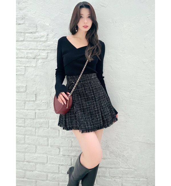 RESEXXY「アシンメトリーリブニットトップス」|ニット・セーター|