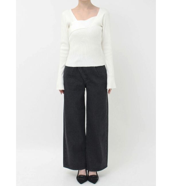 RESEXXY「アシンメトリーリブニットトップス」|ニット・セーター|