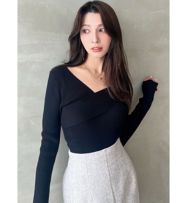 RESEXXY「アシンメトリーリブニットトップス」|ニット・セーター|