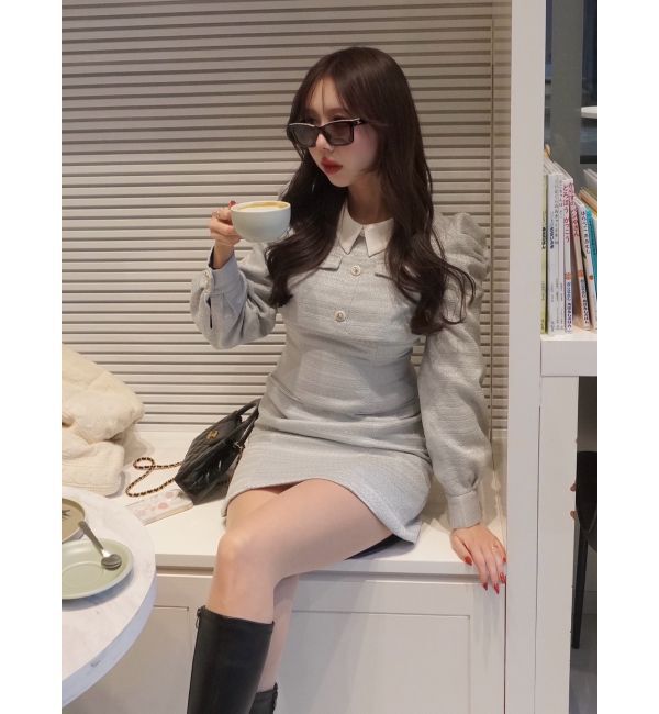 dazzlin「ツイードドッキングミニワンピース」|ワンピース|