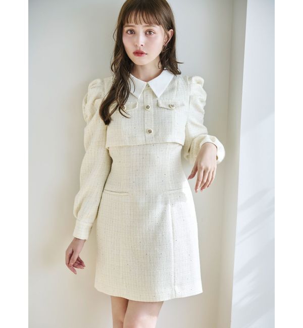 dazzlin「ツイードドッキングミニワンピース」|ワンピース|