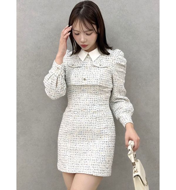 dazzlin「ツイードドッキングミニワンピース」|ワンピース|