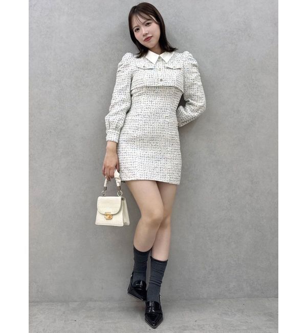 dazzlin「ツイードドッキングミニワンピース」|ワンピース|