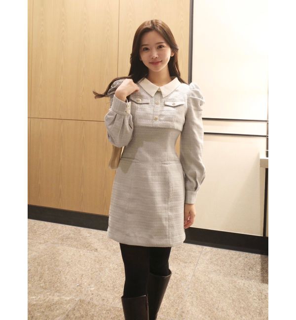 dazzlin「ツイードドッキングミニワンピース」|ワンピース|