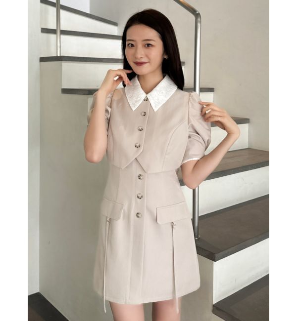 dazzlin「ジャケットライクレイヤードミニワンピース」|ワンピース|