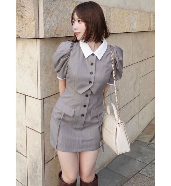 dazzlin「ジャケットライクレイヤードミニワンピース」|ワンピース|