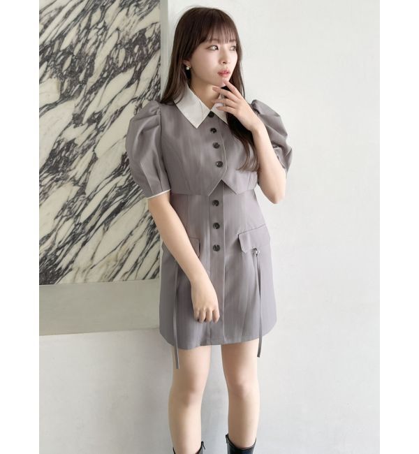 dazzlin「ジャケットライクレイヤードミニワンピース」|ワンピース|