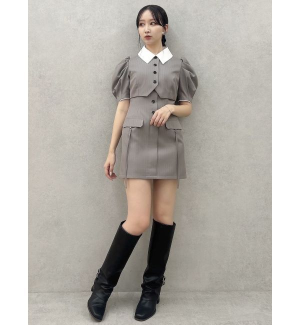 dazzlin「ジャケットライクレイヤードミニワンピース」|ワンピース|