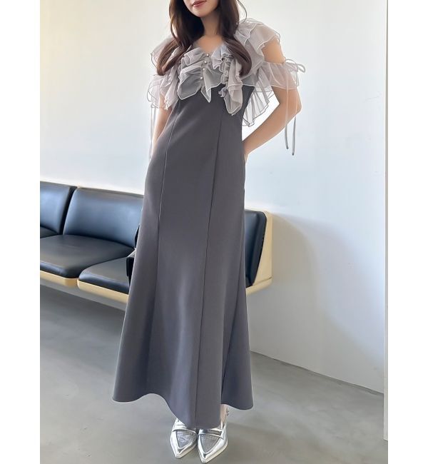 dazzlin「ラッフルリブワンピース」|ワンピース|グレー