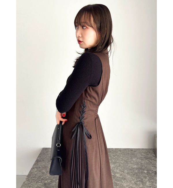 dazzlin「【新色あり】サイドプリーツテーラーワンピース」|ワンピース|