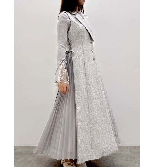 dazzlin「【新色あり】サイドプリーツテーラーワンピース」|ワンピース|