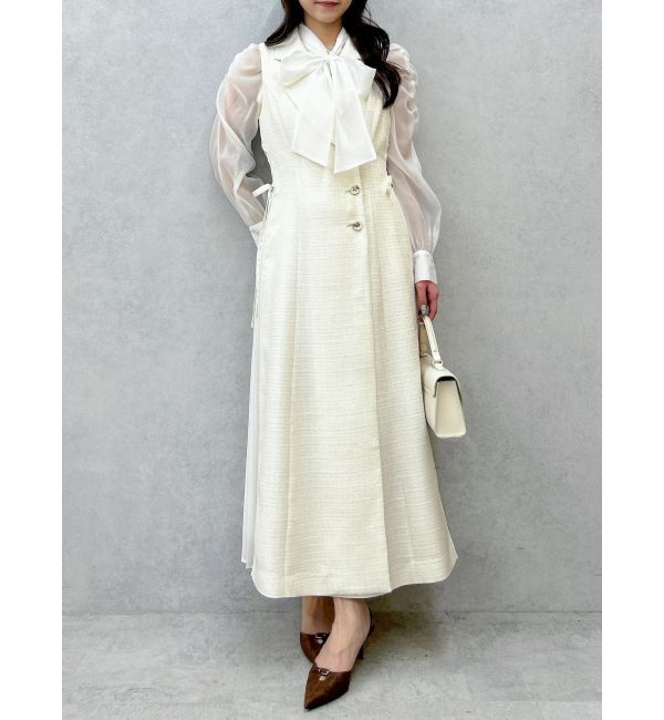 dazzlin「【新色あり】サイドプリーツテーラーワンピース」|ワンピース|