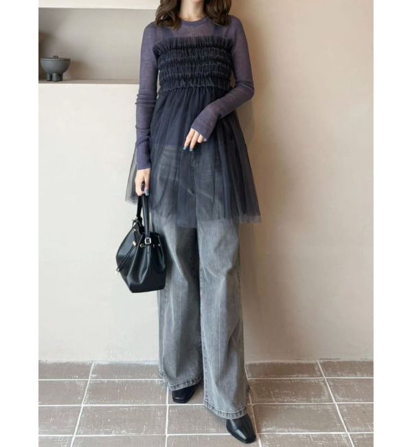 MERCURYDUO「【OUNNOUN】チュールギャザーマルチウェイビスチェ」|その他|