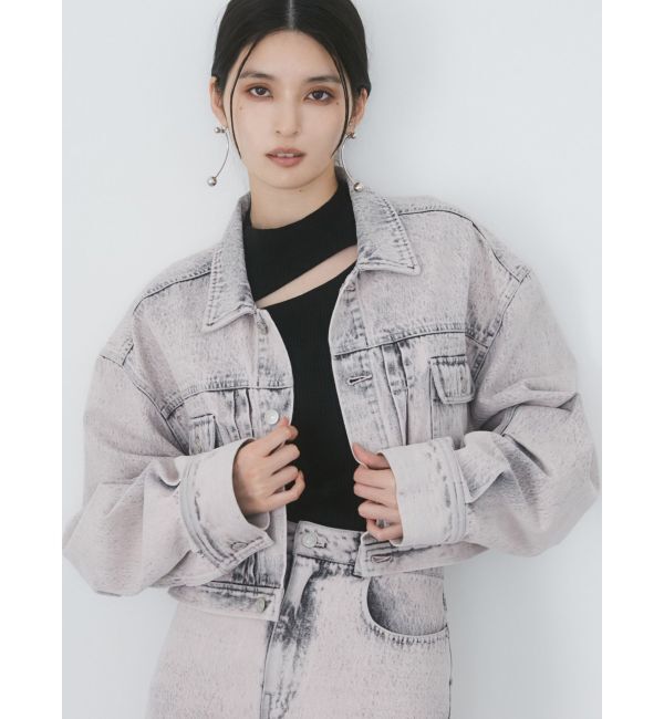 MURUA「ショートデニムジャケット【セットアップ着用可】」|デニムジャケット|ピンク