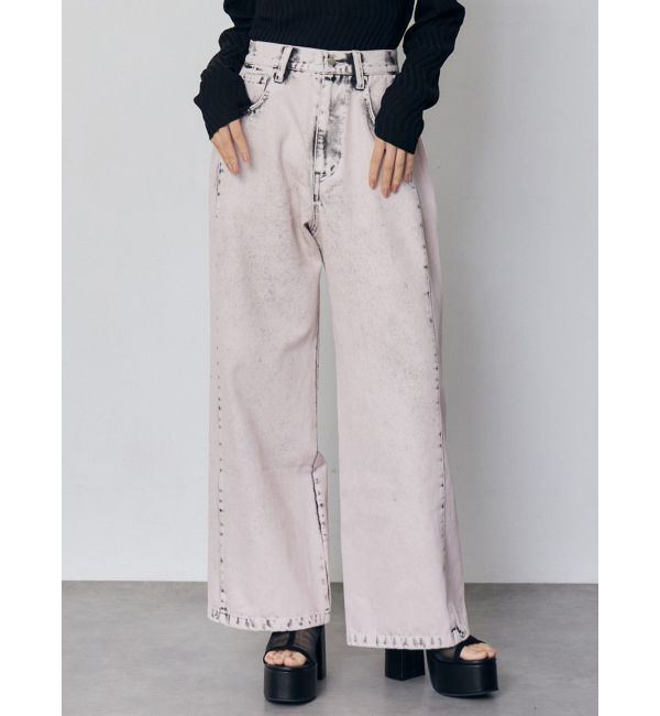 MURUA「サイドタックワイドデニム【セット販売対象】」|デニム|ピンク