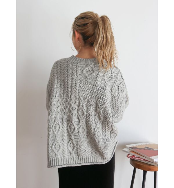 Ungrid「【WEB限定】パッチワークケーブルニット」|ニット・セーター|