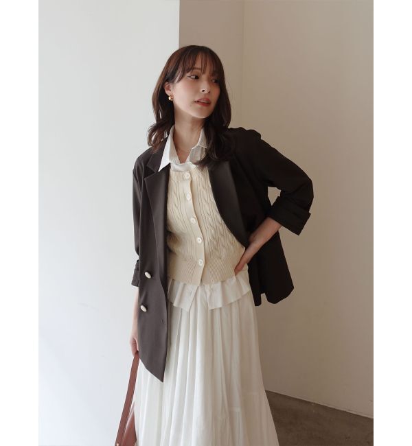 LAGUNAMOON「デタッチャブルペプラムニットカーディガン」|カーディガン|