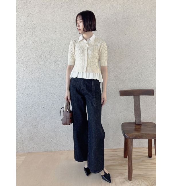 LAGUNAMOON「デタッチャブルペプラムニットカーディガン」|カーディガン|