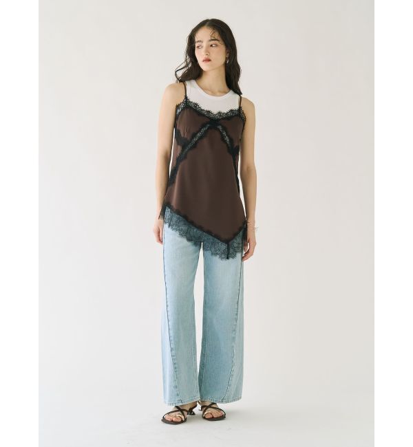 LAGUNAMOON「【Leeコラボ】セミワイドベルトデニムパンツ」|デニム|