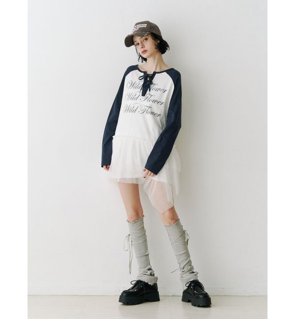 jouetie「ヘムフリルラグランワンピース」|ワンピース|