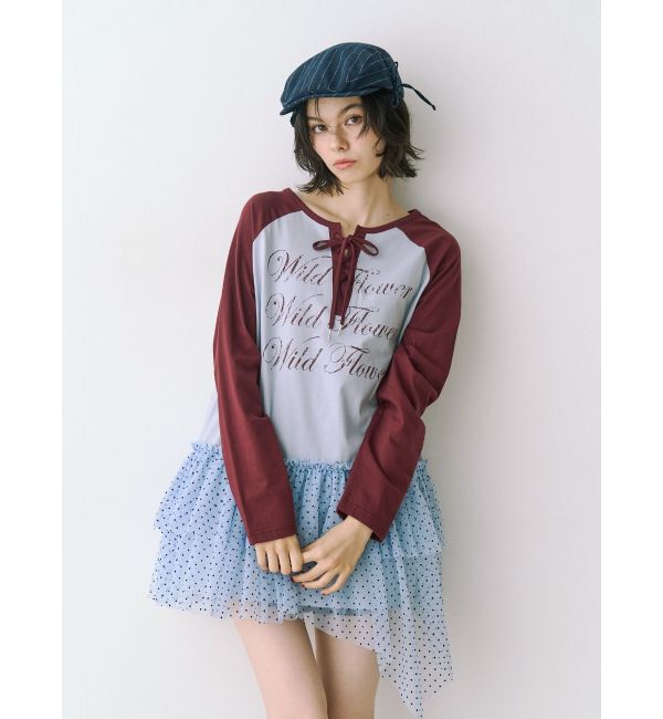 jouetie「ヘムフリルラグランワンピース」|ワンピース|ブルー