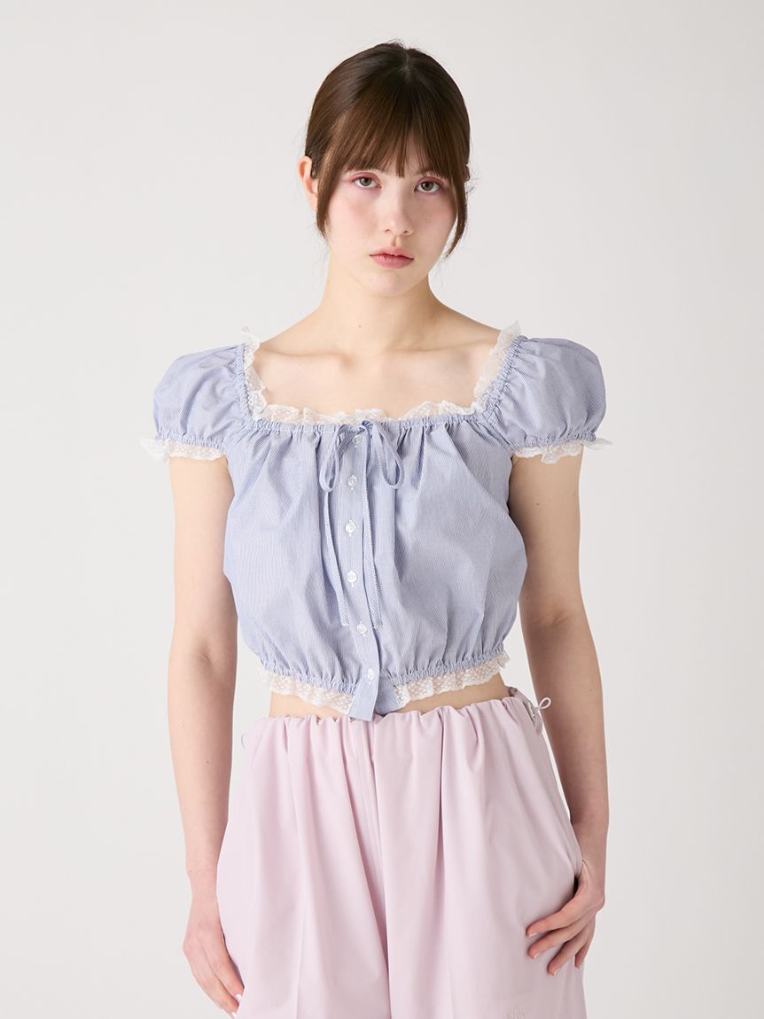 FURFUR「【WEB限定カラー】パフスリーブギャザーブラウス」|シャツ・ブラウス|