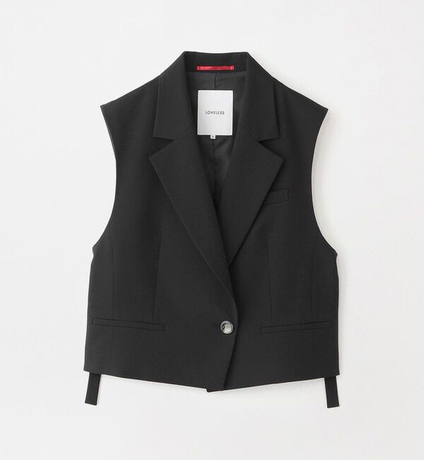  「ポプリンショートジレ」|ブルゾン・スタジャン|ブラック