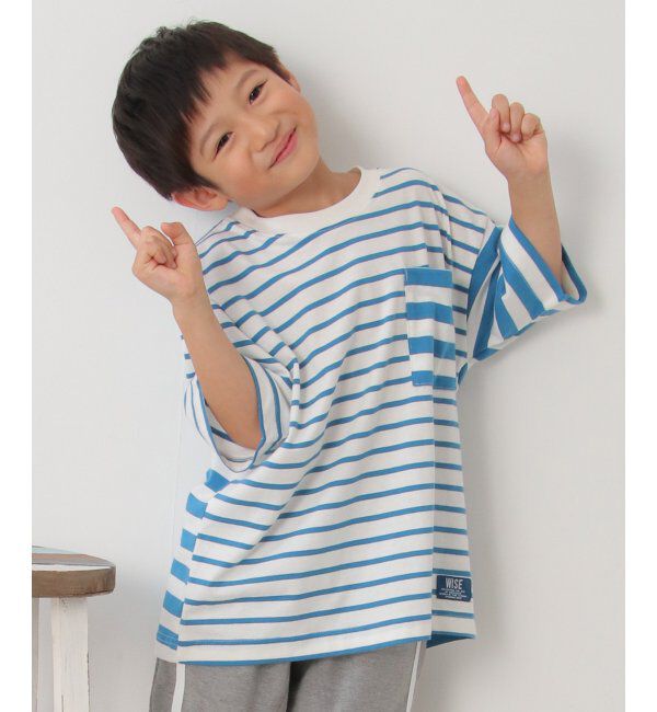 ikka kids「USAコットン イピッチボーダーポケT（120~160cm）」|Tシャツ・カットソー|