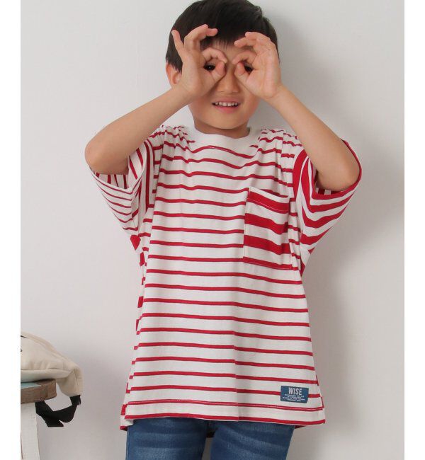 ikka kids「USAコットン イピッチボーダーポケT（120~160cm）」|Tシャツ・カットソー|