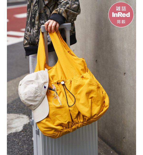 ikka「【雑誌InRed4月号掲載】撥水ドロストポケバルーントート」|トートバッグ|マスタード