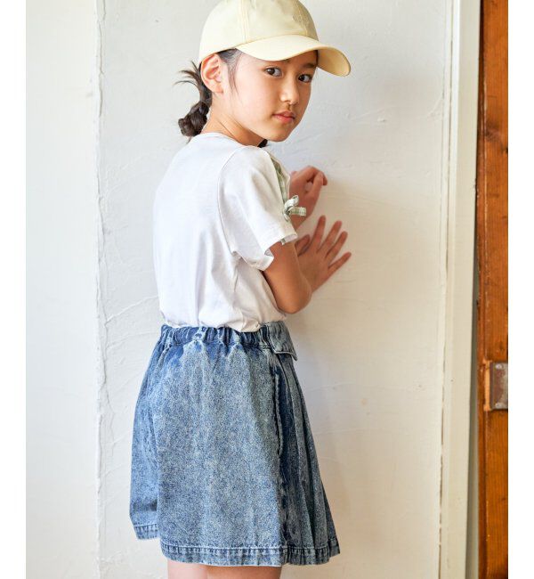 ikka kids「冷感肩ギンガム切り替えロゴT（120~160cm）」|Tシャツ・カットソー|