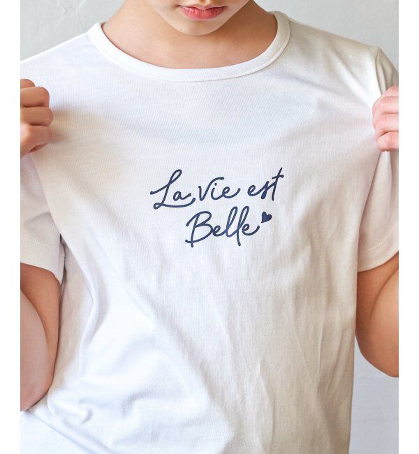 ikka kids「冷感肩ギンガム切り替えロゴT（120~160cm）」|Tシャツ・カットソー|