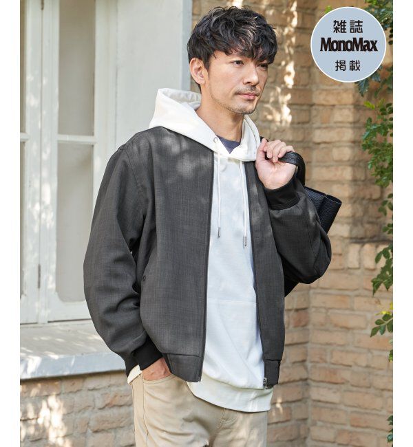 ikka「【雑誌MonoMax4月号掲載】イージーケアリネンライクブルゾン「小泉孝太郎さん着用モデル」」|ブルゾン・スタジャン|