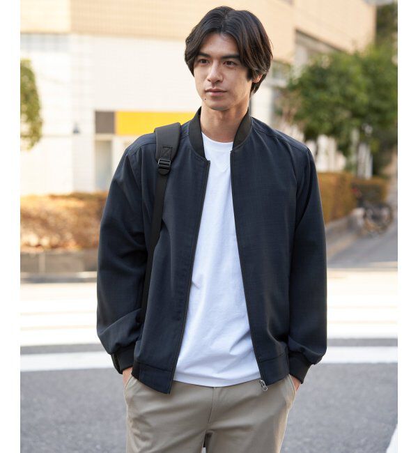 ikka「【雑誌MonoMax4月号掲載】イージーケアリネンライクブルゾン「小泉孝太郎さん着用モデル」」|ブルゾン・スタジャン|