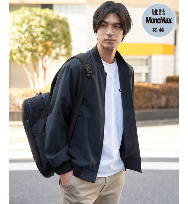 ikka「【雑誌MonoMax4月号掲載】イージーケアリネンライクブルゾン「小泉孝太郎さん着用モデル」」|ブルゾン・スタジャン|ネイビーブルー