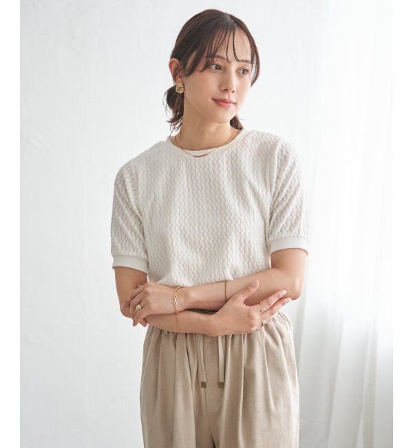 ikka「幾何学ジャカード半袖プルオーバー」|その他|