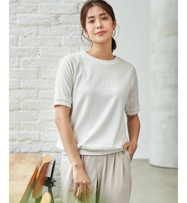 ikka「幾何学ジャカード半袖プルオーバー」|その他|