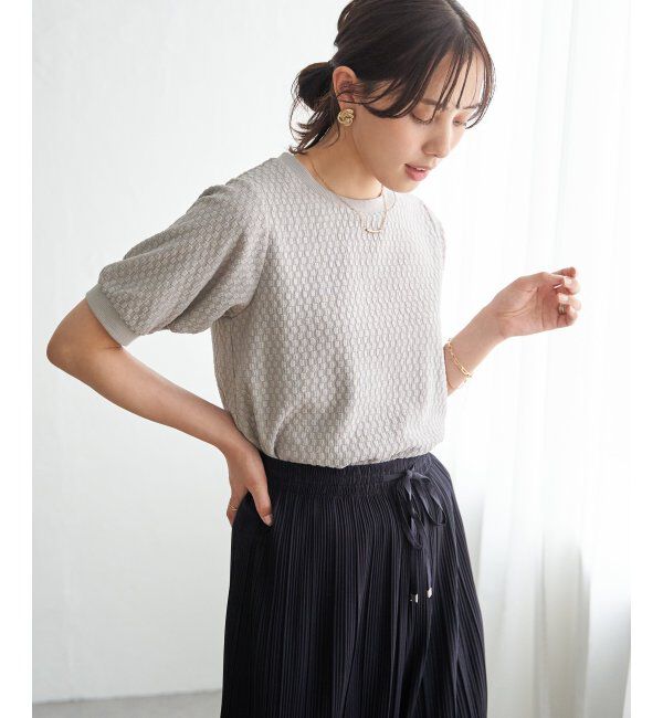 ikka「幾何学ジャカード半袖プルオーバー」|その他|