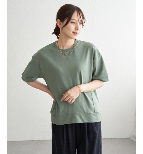 ikka「冷感スウェットライク半袖プルオーバー」|Tシャツ・カットソー|