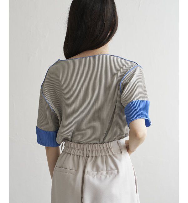 VENCE share style「プリーツ袖配色トップス」|ニット・セーター|