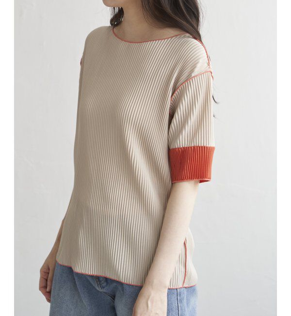 VENCE share style「プリーツ袖配色トップス」|ニット・セーター|