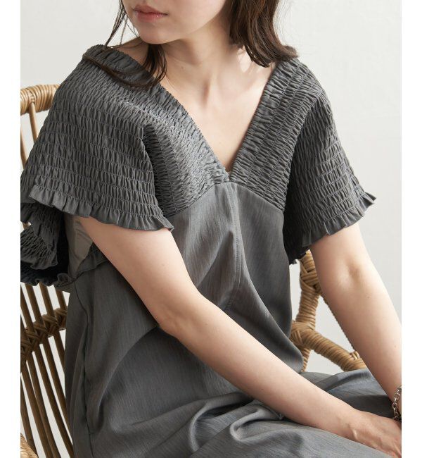 VENCE share style「シャーリングオールインワン」|オールインワン|グレー