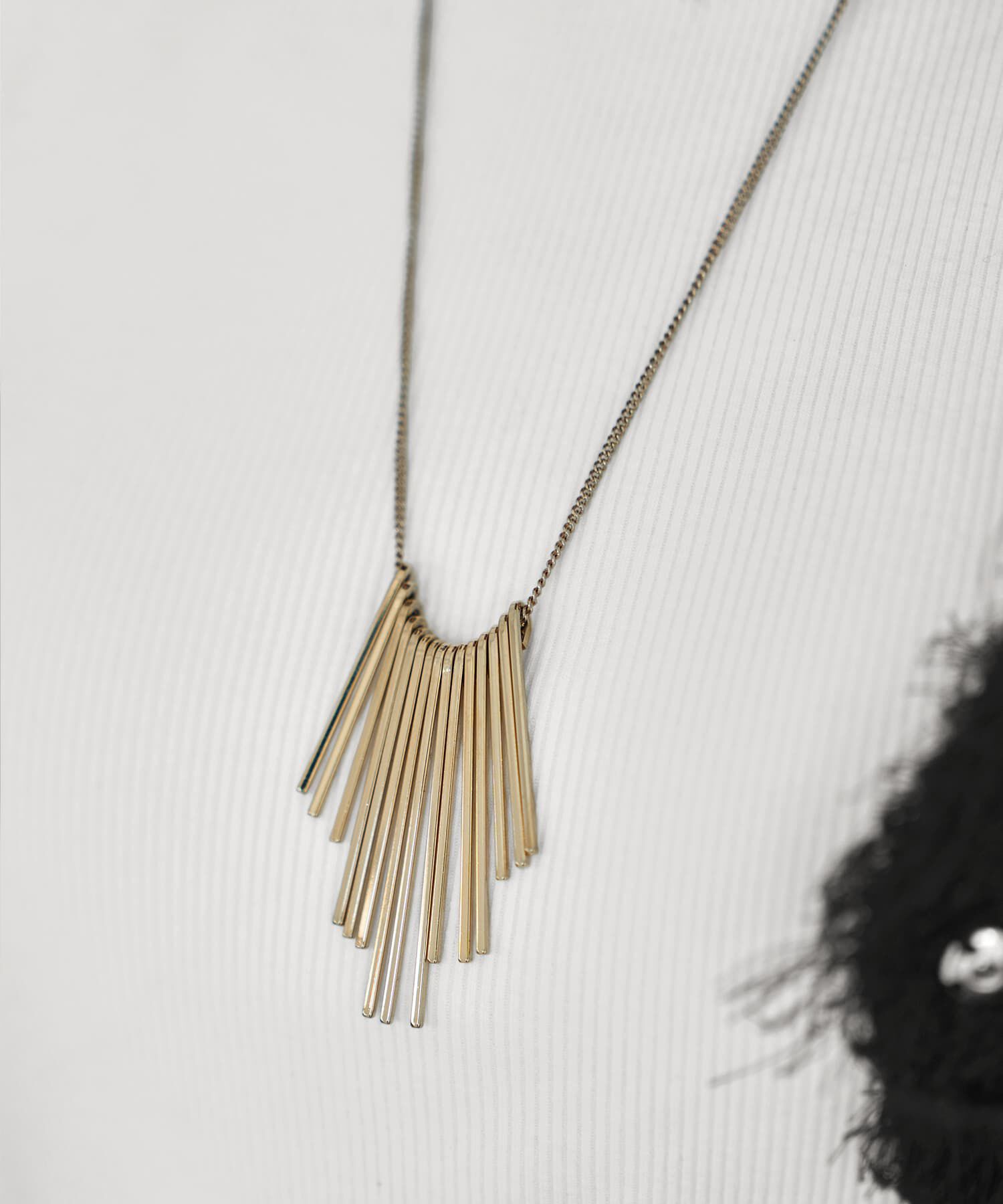 STYLE DELI「メタルフリンジロングネックレス」|ネックレス|ゴールド