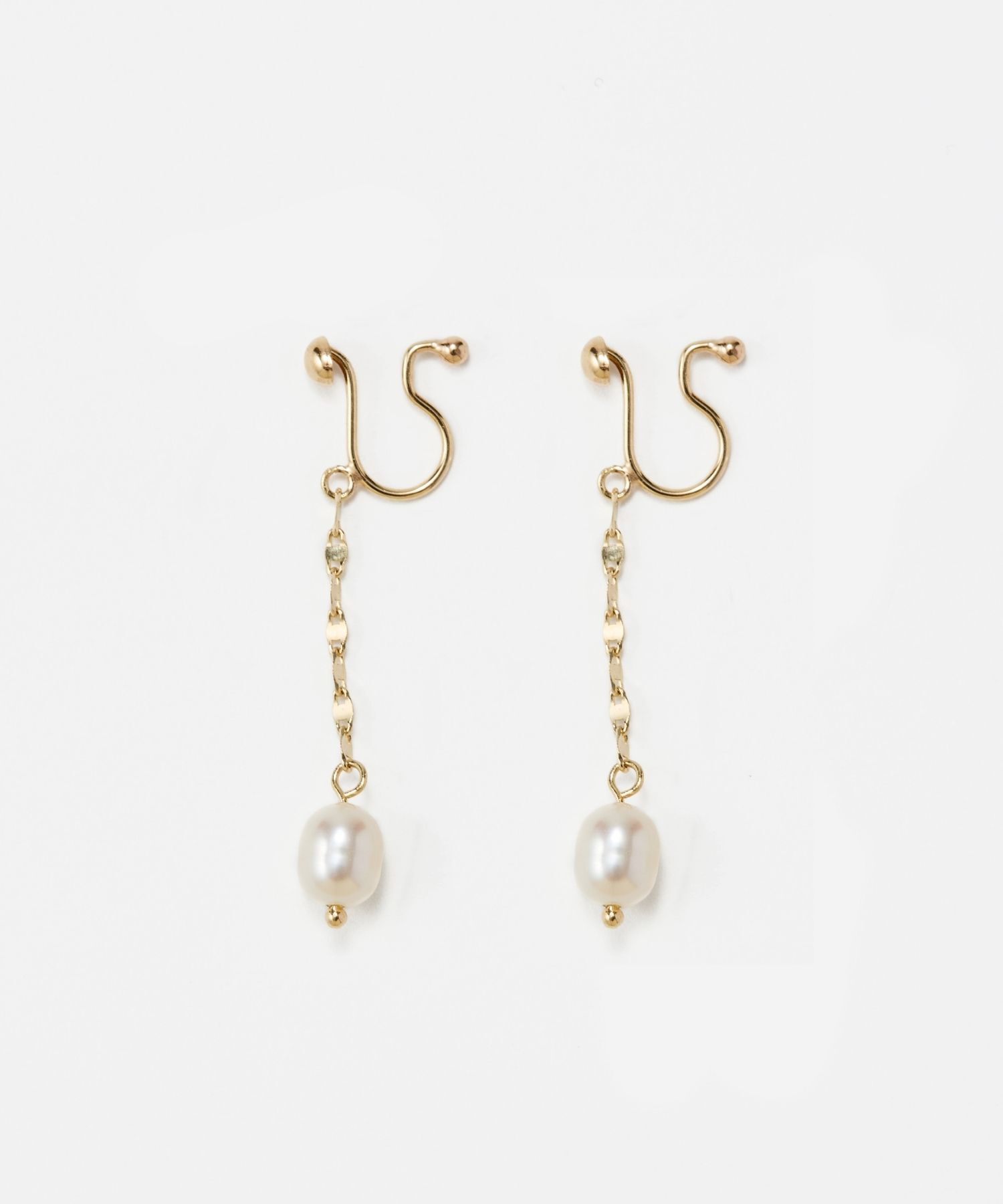 JUPITER「【K10】淡水パール&times;チェーンイヤリング」|イヤリング|