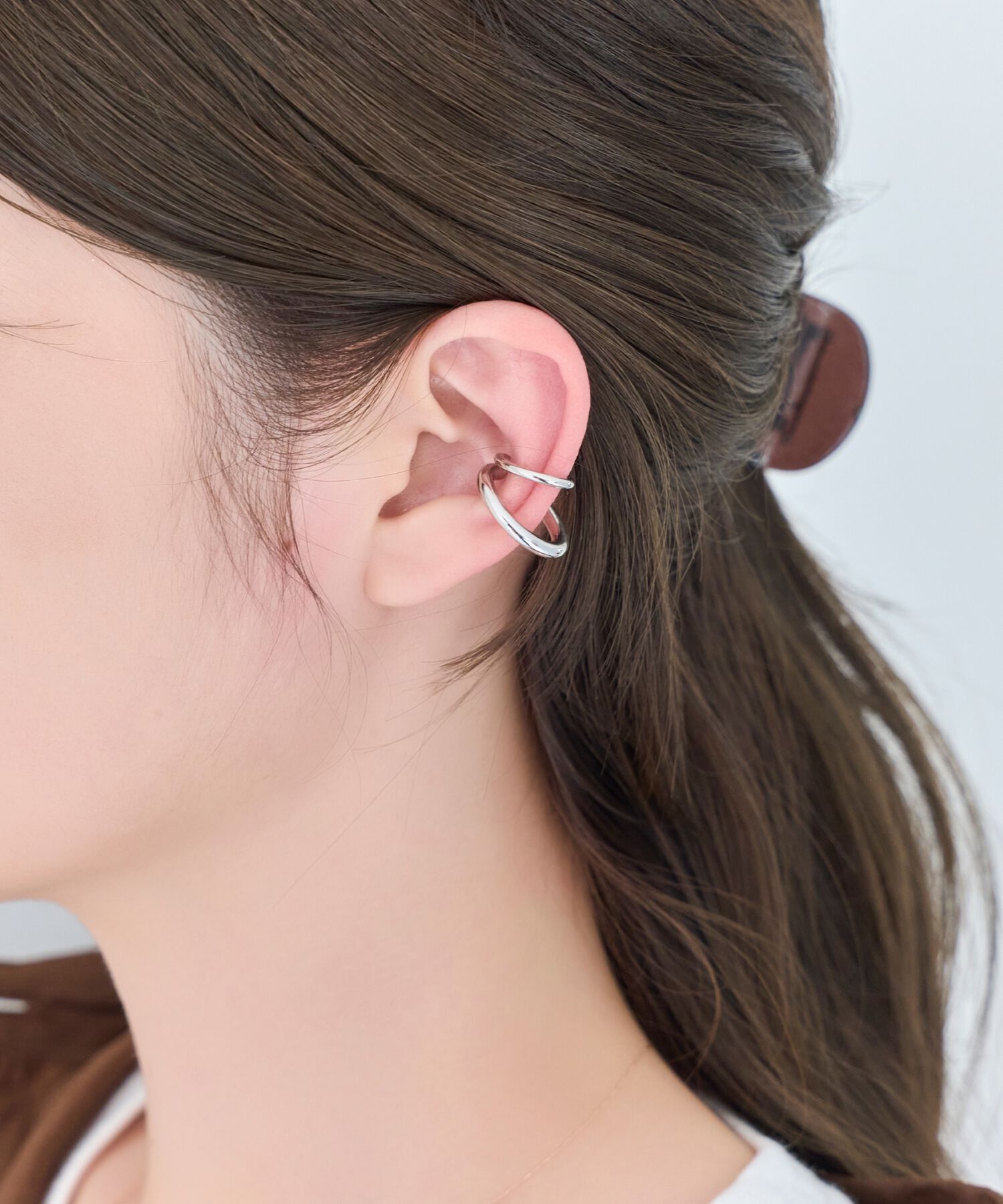 Phoebe「【金属アレルギー対応】ダブルシャインイヤーカフ　シルバー/ニッケルフリー」|イヤーカフ|