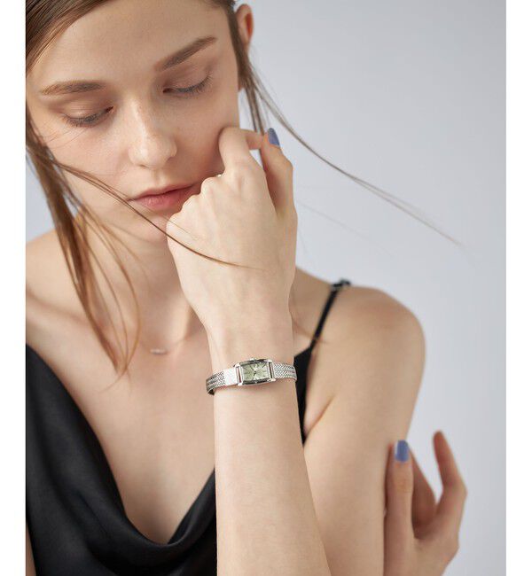 ete「ダイヤモンド レクタングルフェイス メッシュベルト ウォッチ」|腕時計|