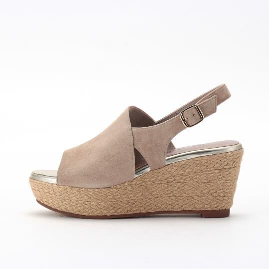 銀座かねまつ「OM250427SUEBEG 【本革】ウェッジヒールサンダル」|サンダル|