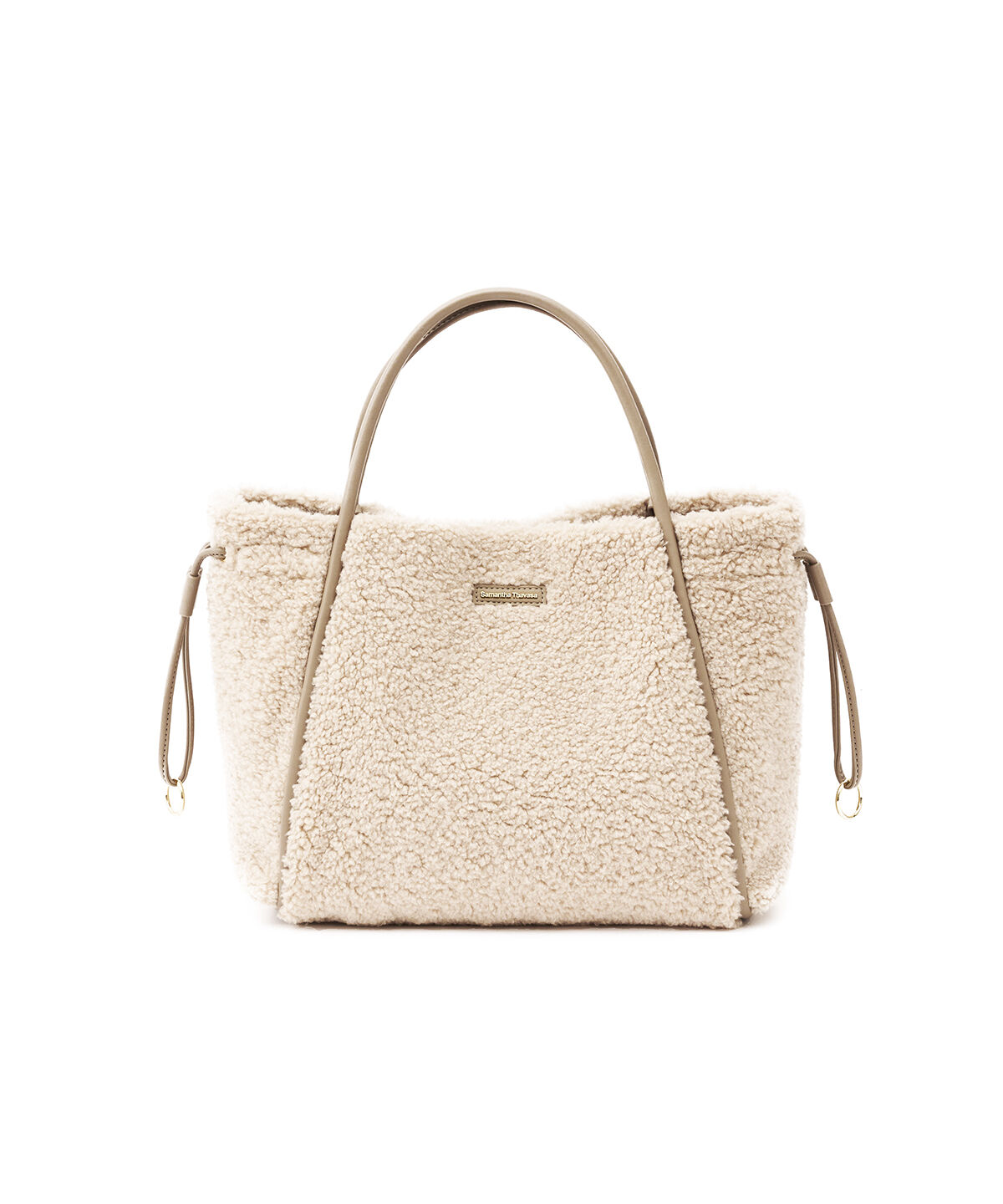 Samantha Thavasa「カジュアルテイストボアバッグ」|ハンドバッグ|ベージュ
