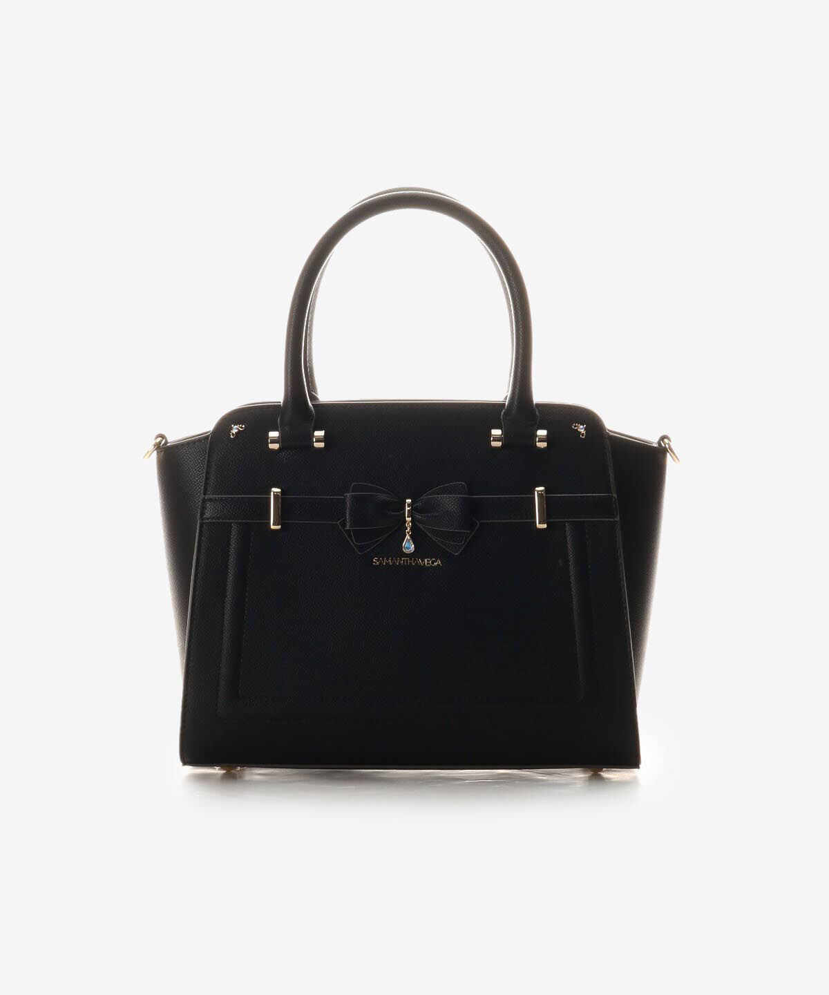 Samantha Vega「アクセントリボントートバッグ」|ハンドバッグ|ブラック