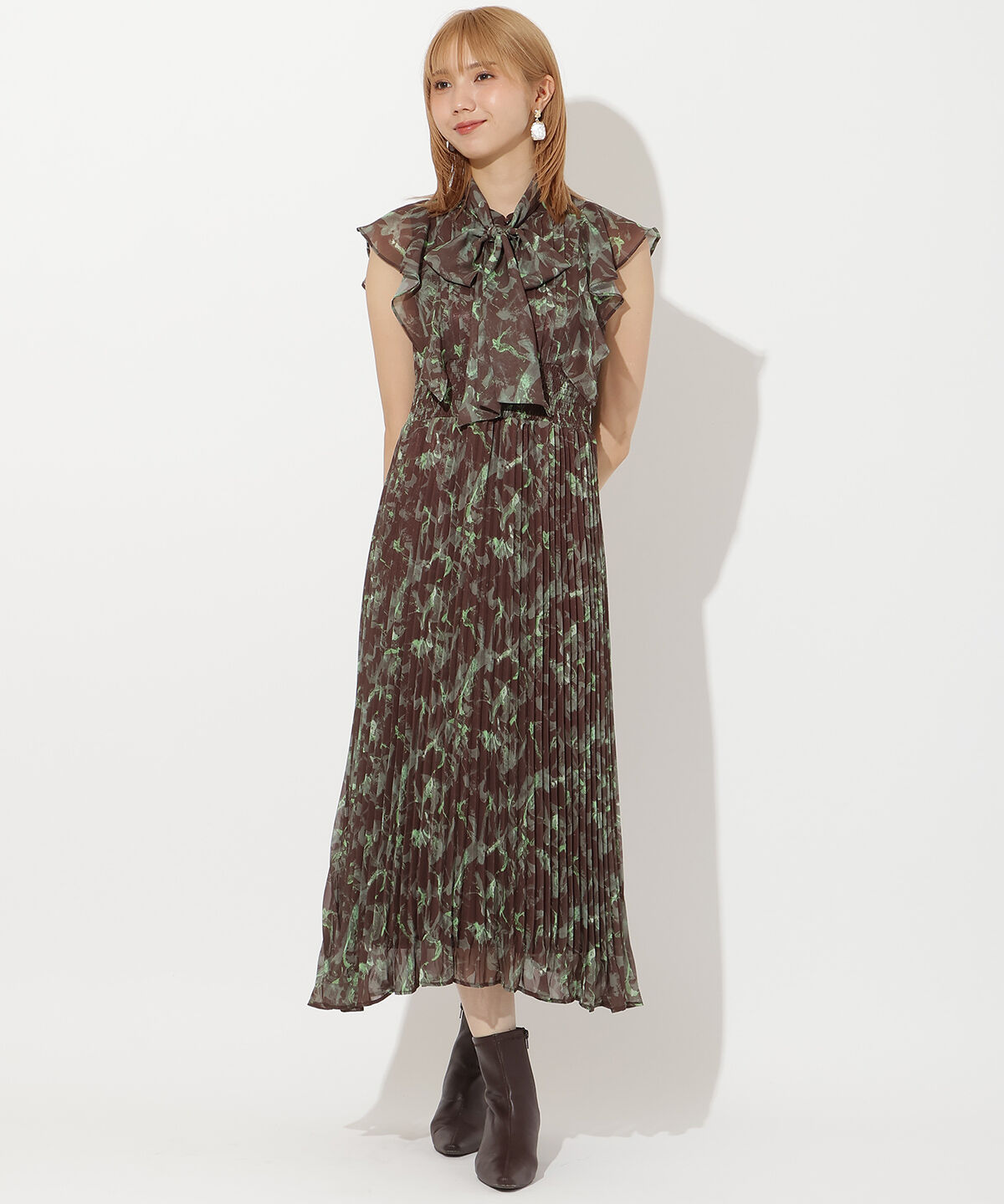 アンドクチュール「シフォンプリーツワンピース」|ワンピース|